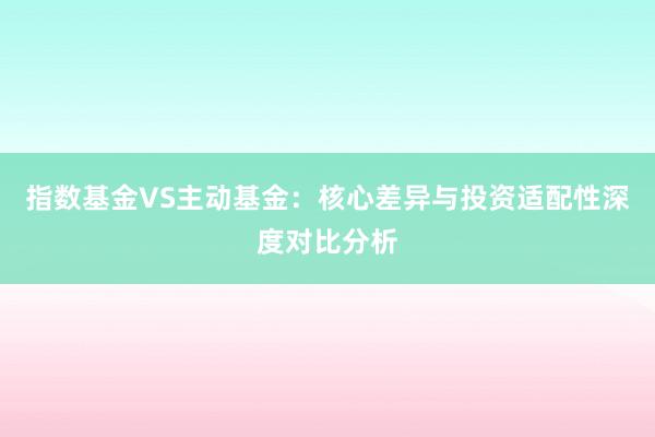 指数基金VS主动基金：核心差异与投资适配性深度对比分析