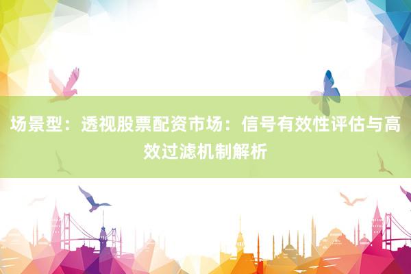 场景型：透视股票配资市场：信号有效性评估与高效过滤机制解析